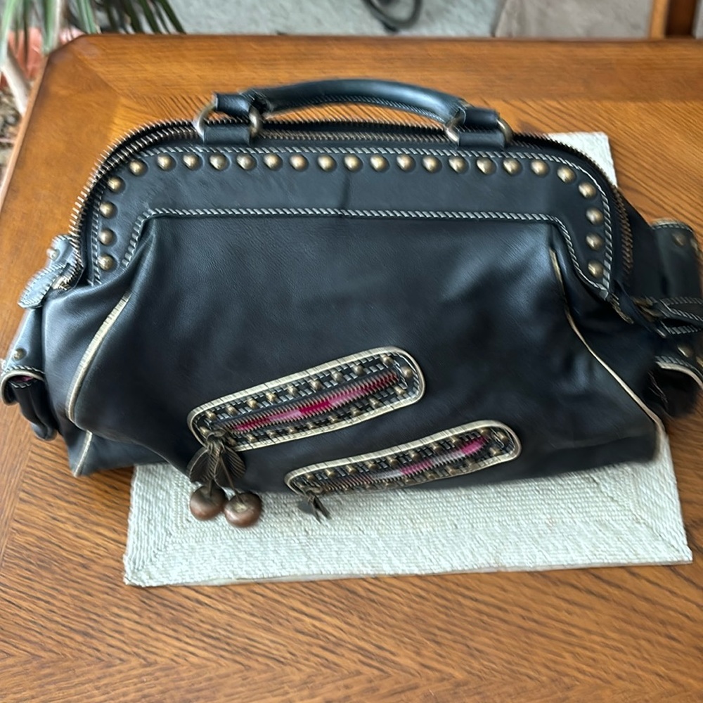 Vintage Betsy Johnson Ladies Bag leather Rocking cherries.